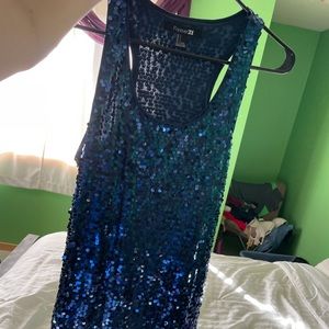 Royal Blue Sequin Mini Dress